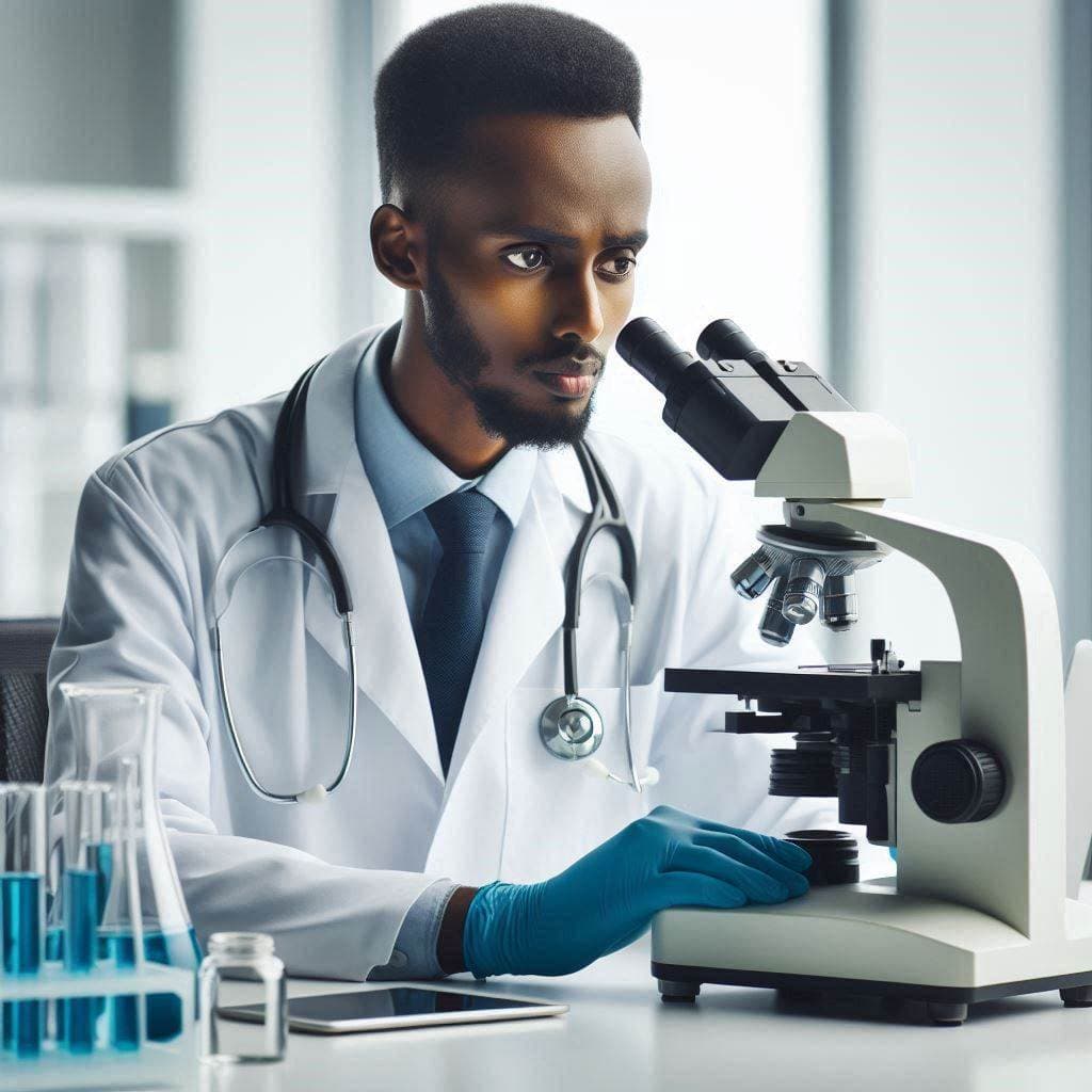 Professional Somali doctor providing healthcare services